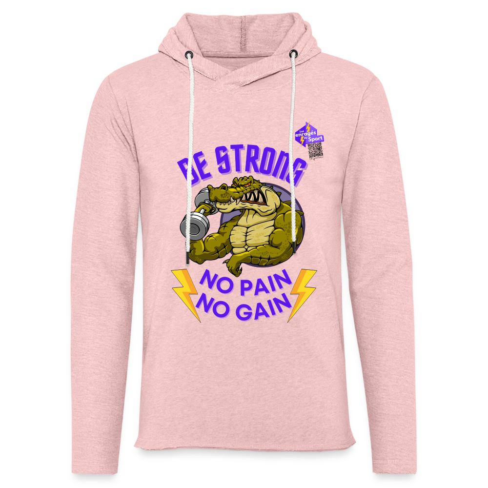 BE STRONG CROCO Sweat-shirt - rose crème chiné