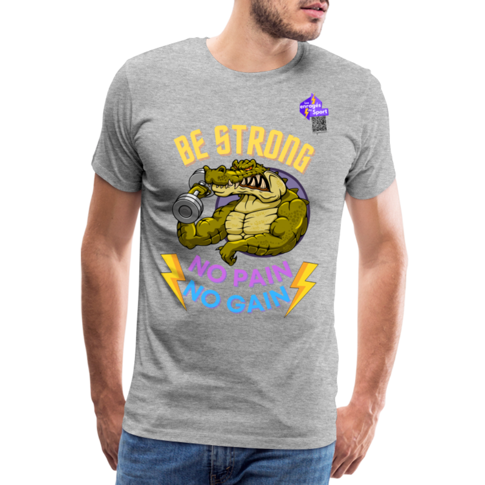 BE STRONG CROCO CF T-shirt Homme - gris chiné