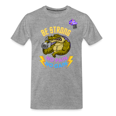 BE STRONG CROCO T-shirt Homme - gris chiné