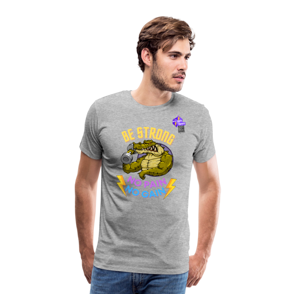 BE STRONG CROCO T-shirt Homme - gris chiné