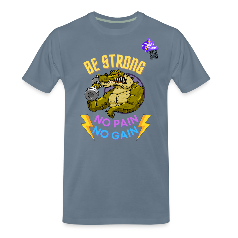 BE STRONG CROCO T-shirt Homme - gris bleu