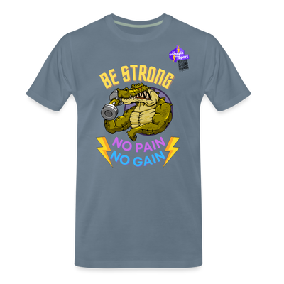 BE STRONG CROCO T-shirt Homme - gris bleu