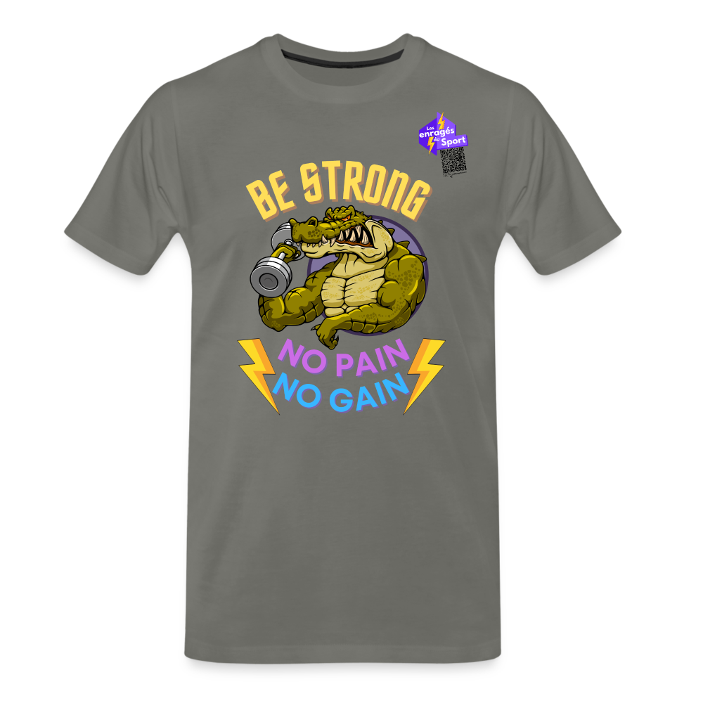 BE STRONG CROCO T-shirt Homme - asphalte