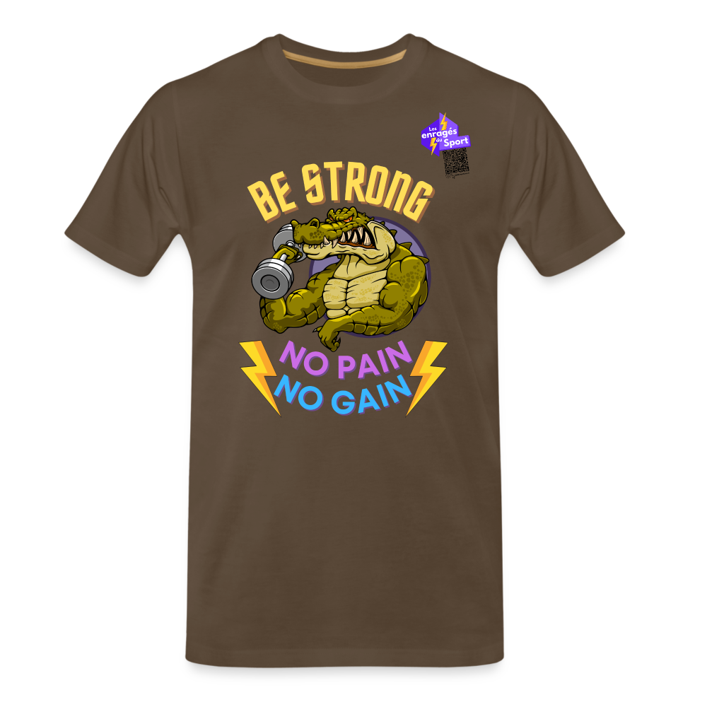 BE STRONG CROCO T-shirt Homme - marron bistre