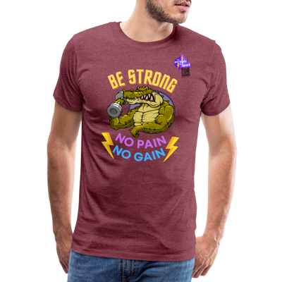 BE STRONG CROCO T-shirt Homme - rouge bordeaux chiné