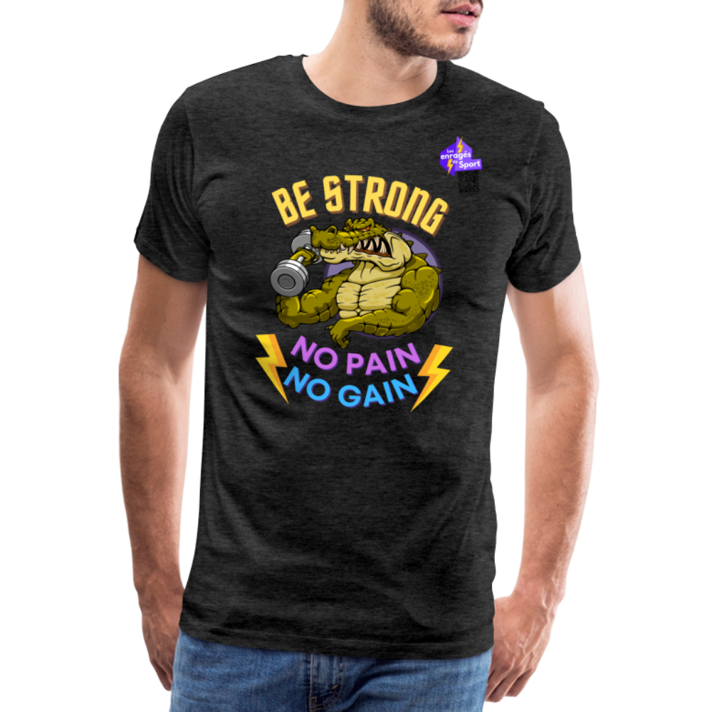 BE STRONG CROCO T-shirt Homme - charbon