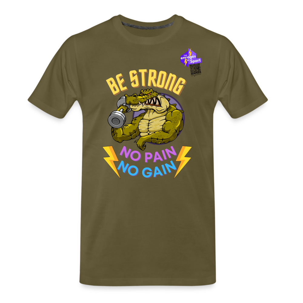 BE STRONG CROCO T-shirt Homme - kaki