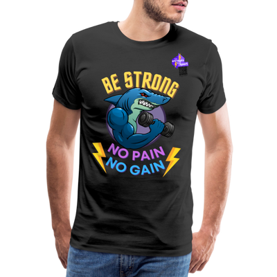 BE STRONG SHARK T-shirt Premium Homme - noir