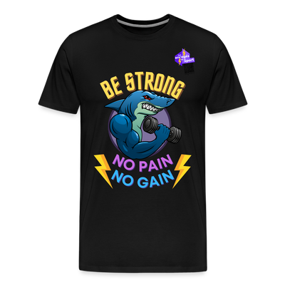 BE STRONG SHARK T-shirt Premium Homme - noir
