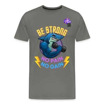 BE STRONG SHARK T-shirt Premium Homme - asphalte