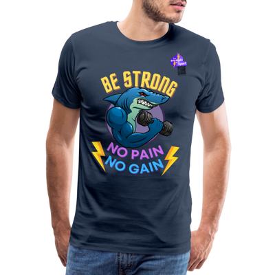 BE STRONG SHARK T-shirt Premium Homme - bleu marine