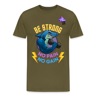 BE STRONG SHARK T-shirt Premium Homme - kaki
