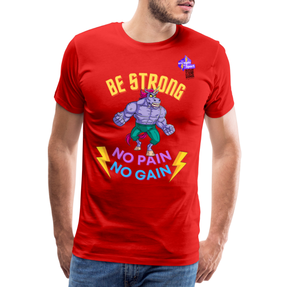 BES STRONG LICORNE T-shirt Premium Homme - rouge
