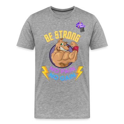 BE STRONG DOG T-shirt Premium Homme - gris chiné