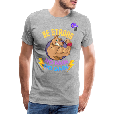 BE STRONG DOG T-shirt Premium Homme - gris chiné