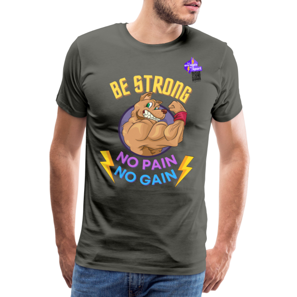 BE STRONG DOG T-shirt Premium Homme - asphalte