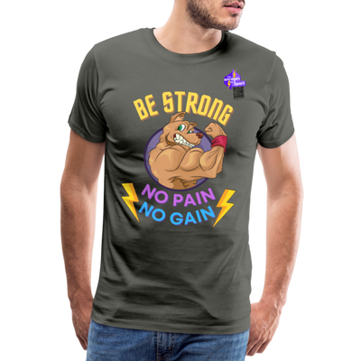 BE STRONG DOG T-shirt Premium Homme - asphalte
